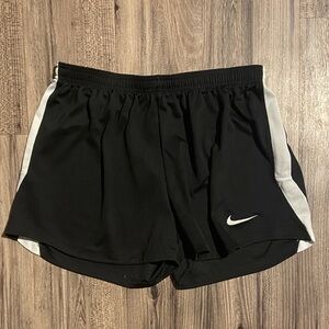2 pair Nike Black Athletic Shorts with White Side Panels